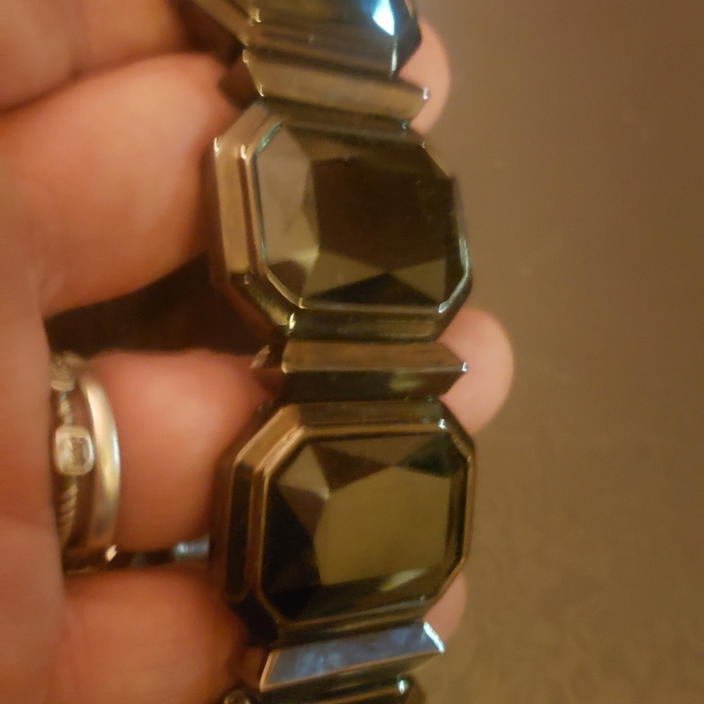 Vintage Judith Leiber Classic Statement bracelet , black Swarovski crystals